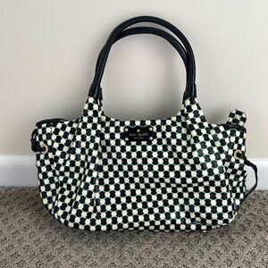 Kate Spade black, ivory, aqua dot bag. Aqua lining. Great condition.